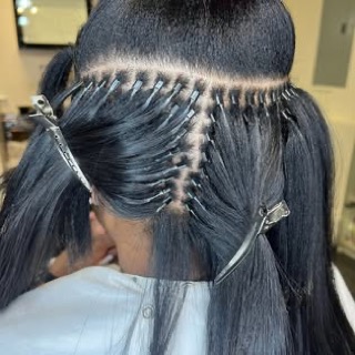 Micro-bead extension rows being installed